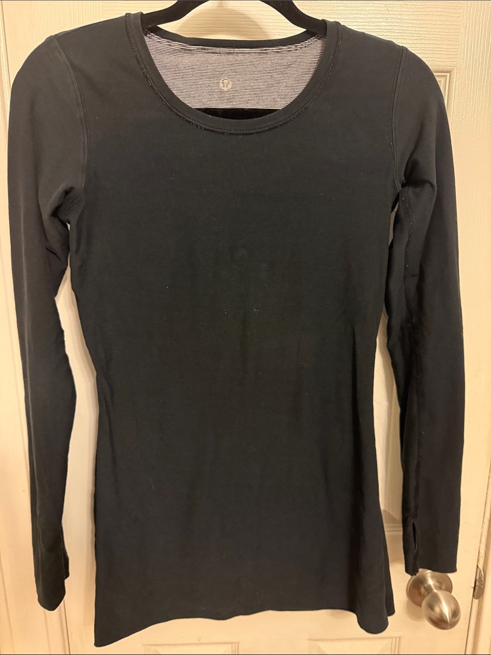 lululemon athletica Black Long-Sleeve Double Layered Crewneck Tee #205